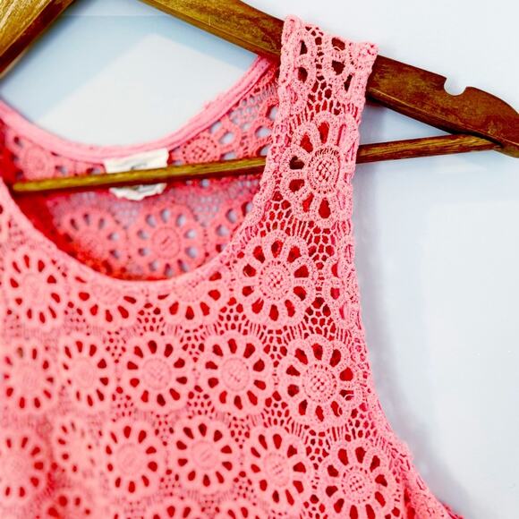 Urban Outfitters Daisy Lace Swing Top Coral Medium EUC - Picture 8 of 13